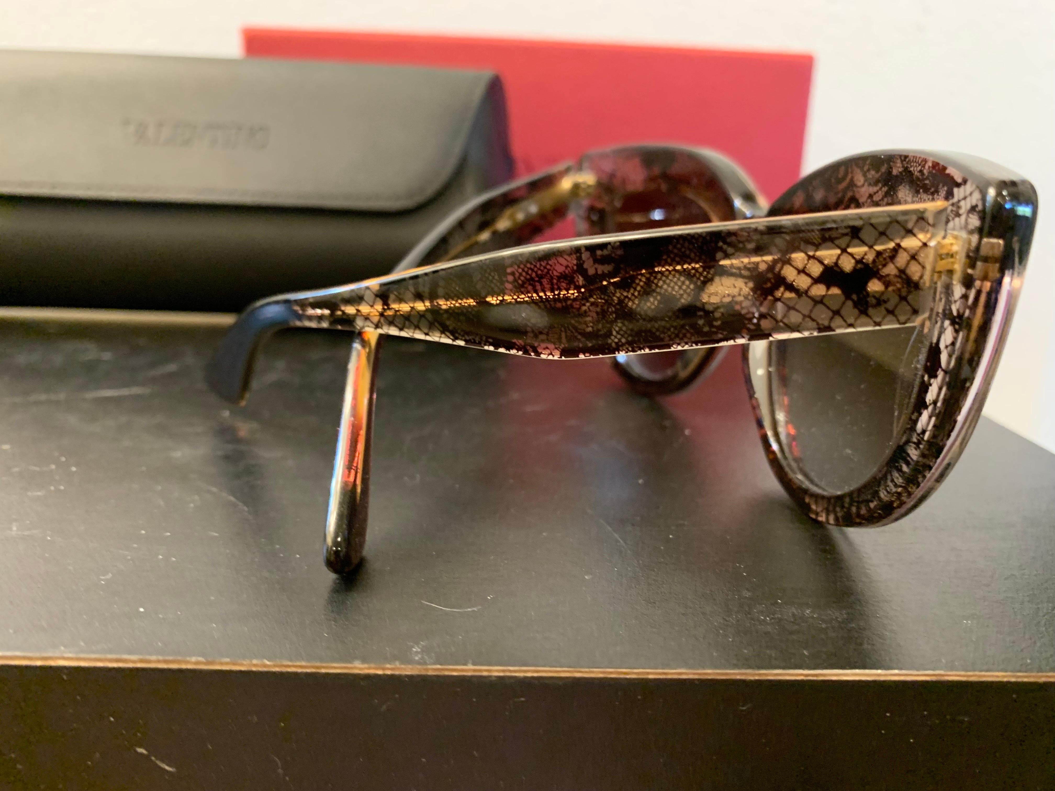 Women's Valentino Italy Vintage Chic  “Lace” Cat Eye Sunglasses  For Sale