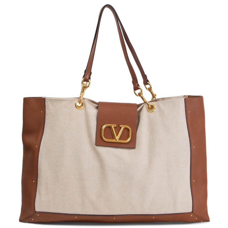 Valentino Old Rose Leather Medium Escape V Logo Tote at 1stDibs