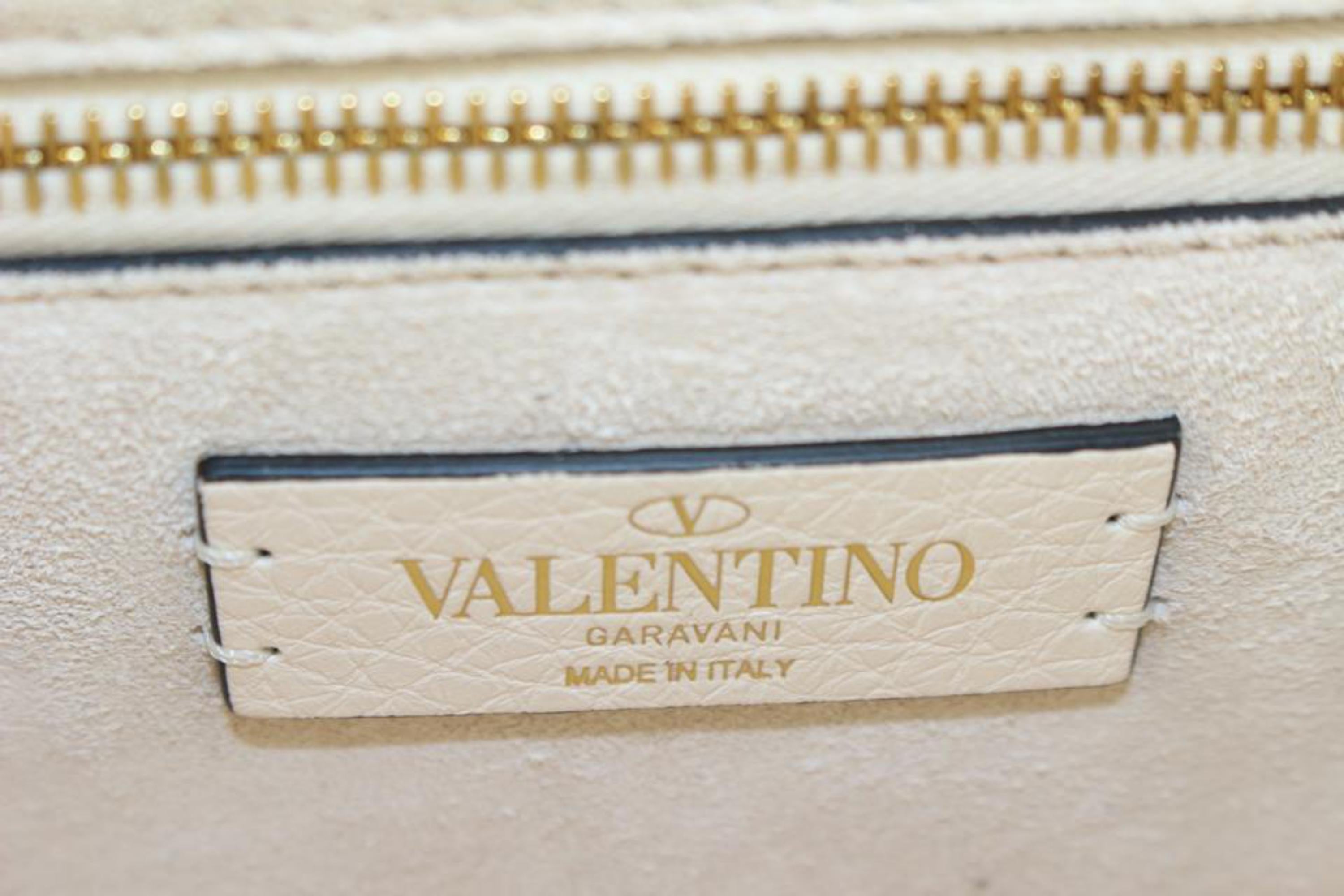 Valentino Ivory Grained Leather Medium Roman Stud Crossbody 99va59s For Sale 5