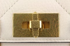 Valentino Ivory Grained Leather Medium Roman Stud Crossbody 99va59s