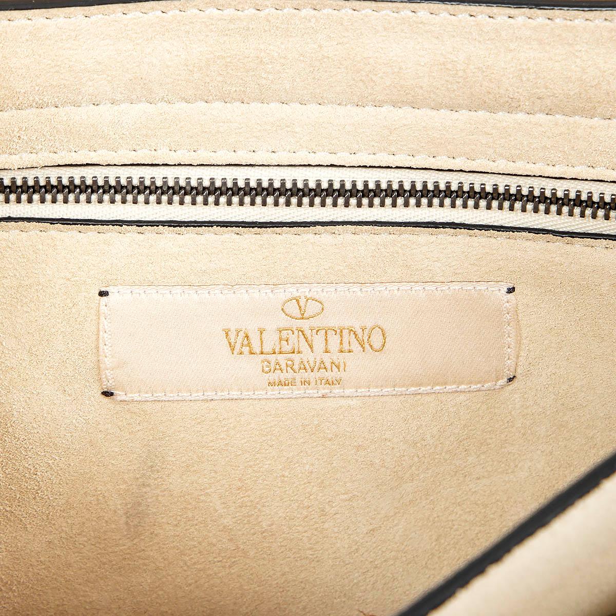 Beige VALENTINO ivory leather GUITAR ROLLING ROCKSTUD Crossbody Bag