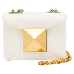 Valentino Borsa a tracolla Micro One Stud in pelle avorio