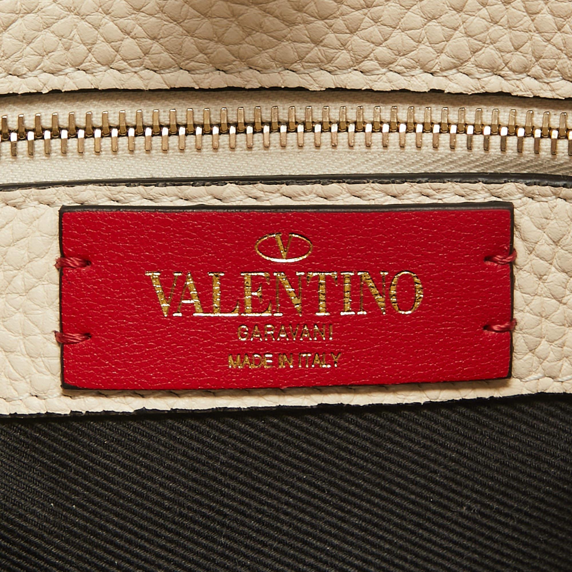 Valentino Ivory Leather Small Rockstud Hobo 1