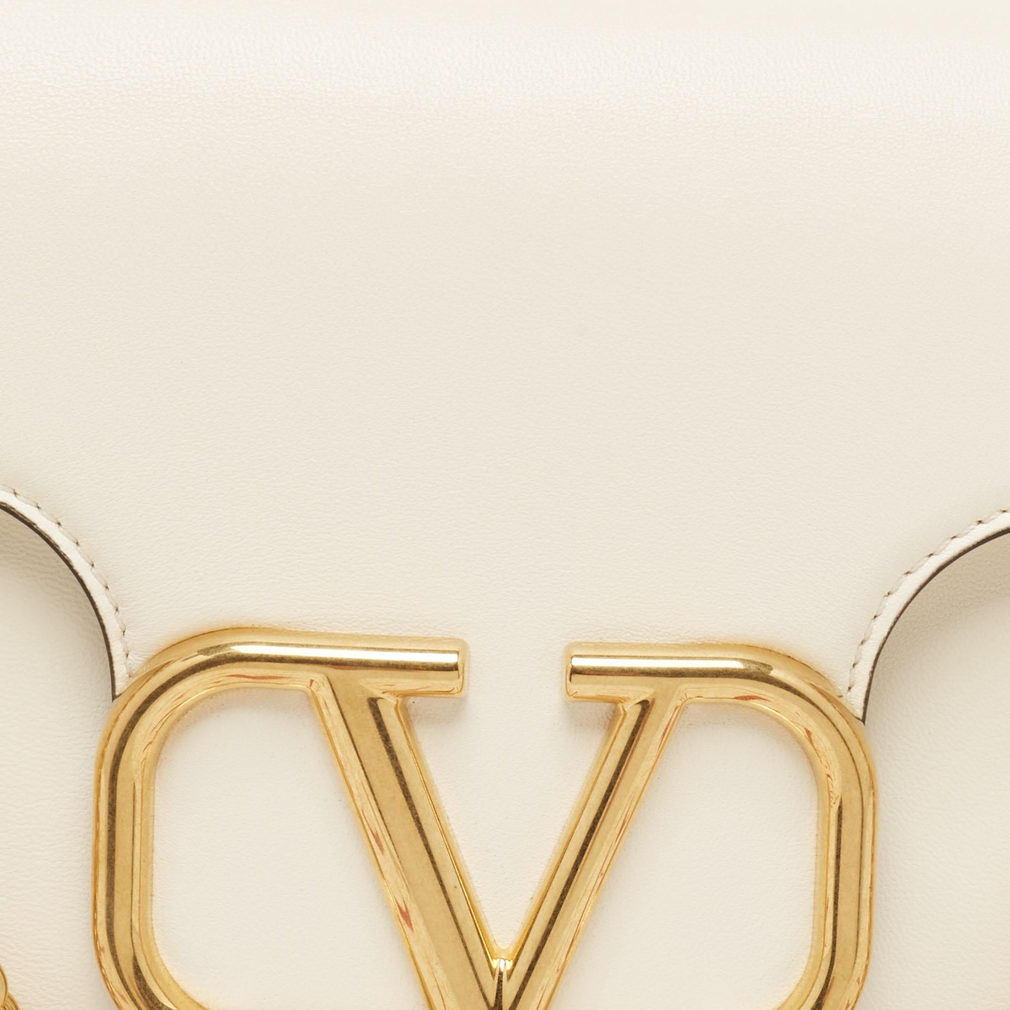 Valentino Ivory Leather Stud Sign Shoulder Bag 9