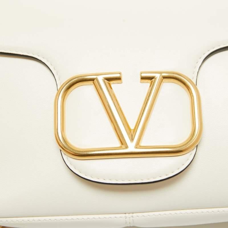 Valentino Ivory Leather Stud Sign Shoulder Bag 1