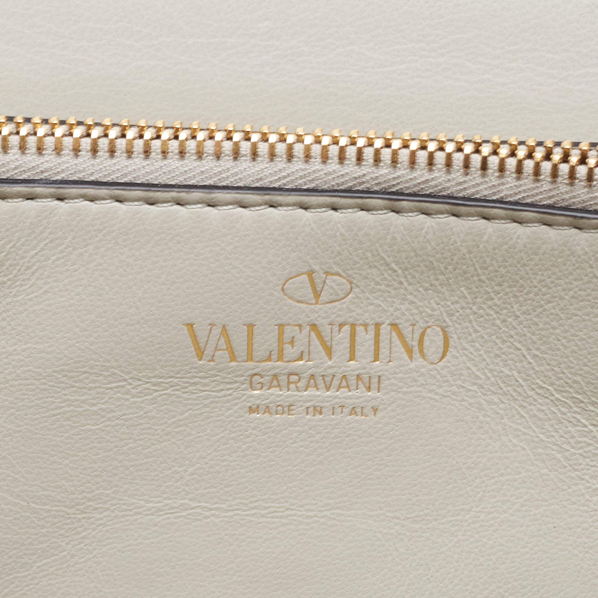 Valentino Ivory Leather Stud Sign Shoulder Bag 4