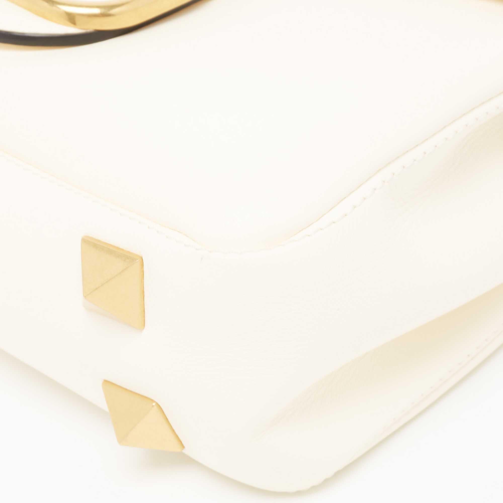 Valentino Ivory Leather Stud Sign Shoulder Bag 5