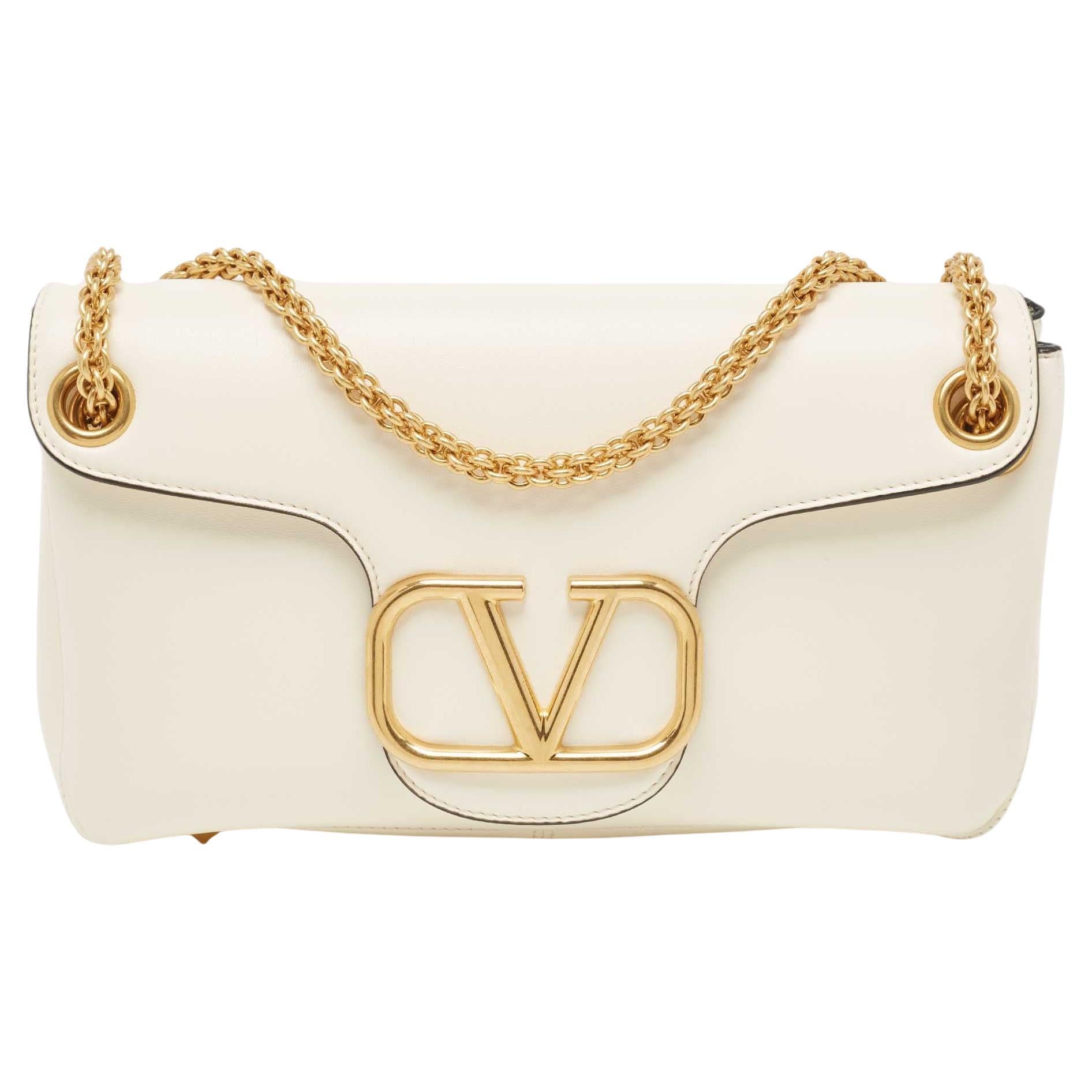 Valentino Willowy Re Shoulder Bag in Ivory (16.5cm)