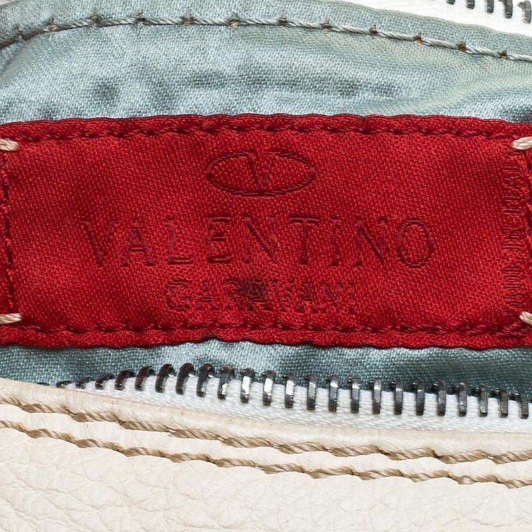 Valentino Ivory Leather V Ring Closure Mini Hobo For Sale 3