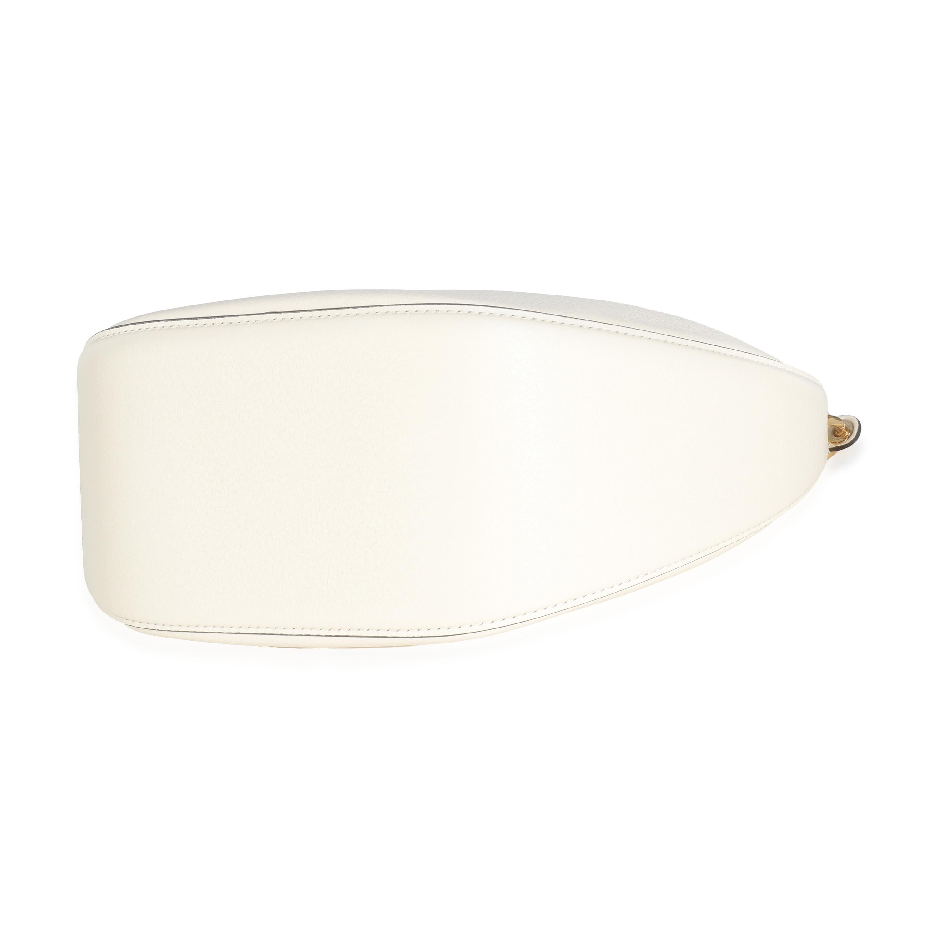 Valentino Nappa Avorio Piccolo Vlogo Moon Hobo in vendita 2
