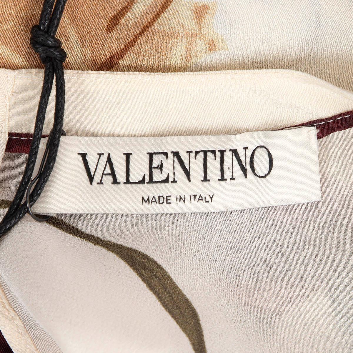 VALENTINO ivory silk 2016 KIMONO 1997 FLORAL Short Sleeve Blouse Shirt S For Sale 2