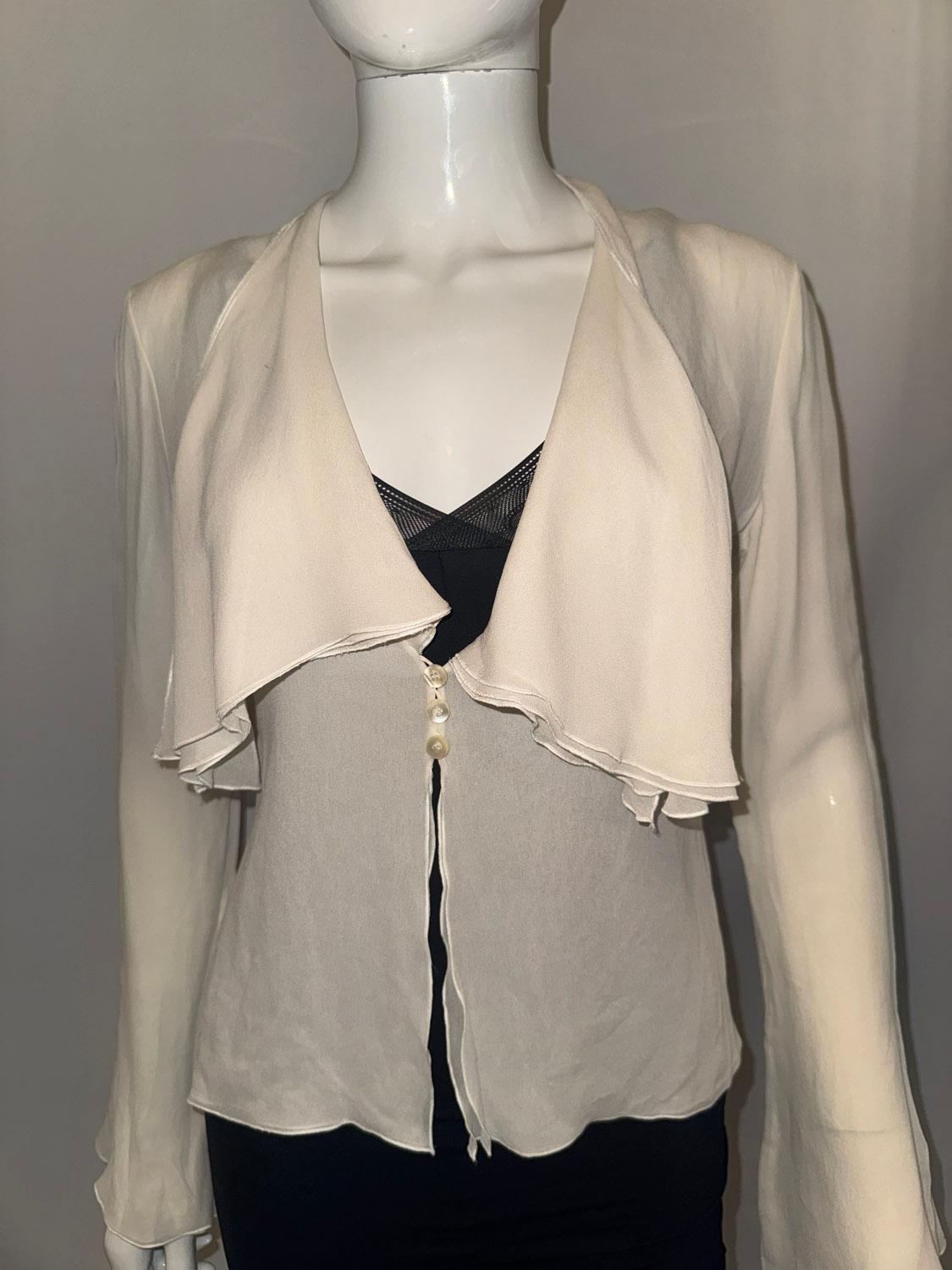 Women's Valentino Ivory Silk Blouse For Sale