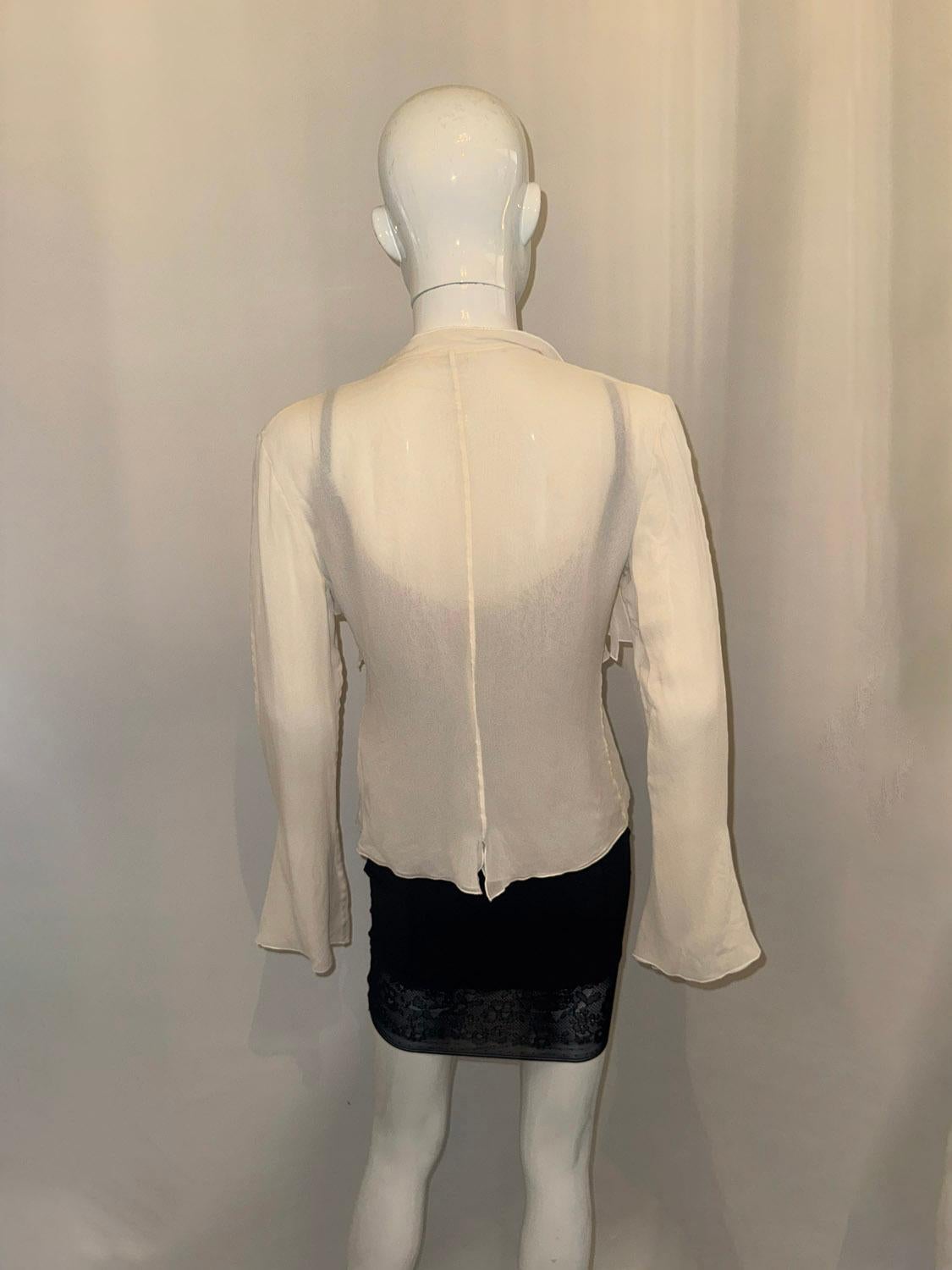 Valentino Ivory Silk Blouse For Sale 1