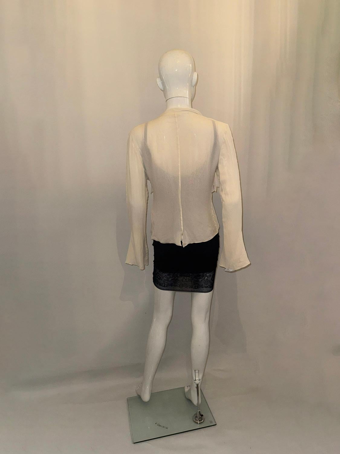 Valentino Ivory Silk Blouse For Sale 2