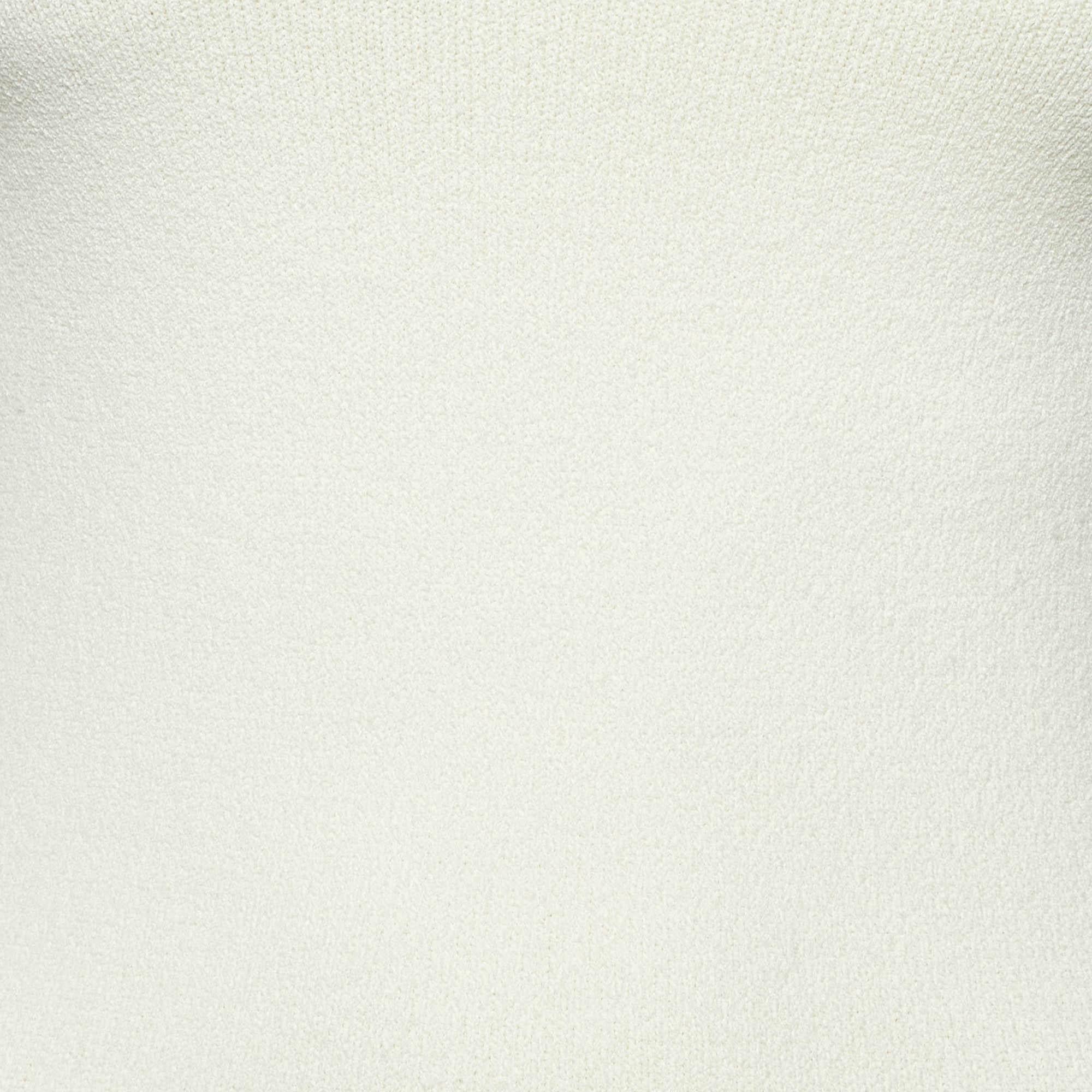 Valentino Ivory White Mesh Knit High Neck Jumper M For Sale 1