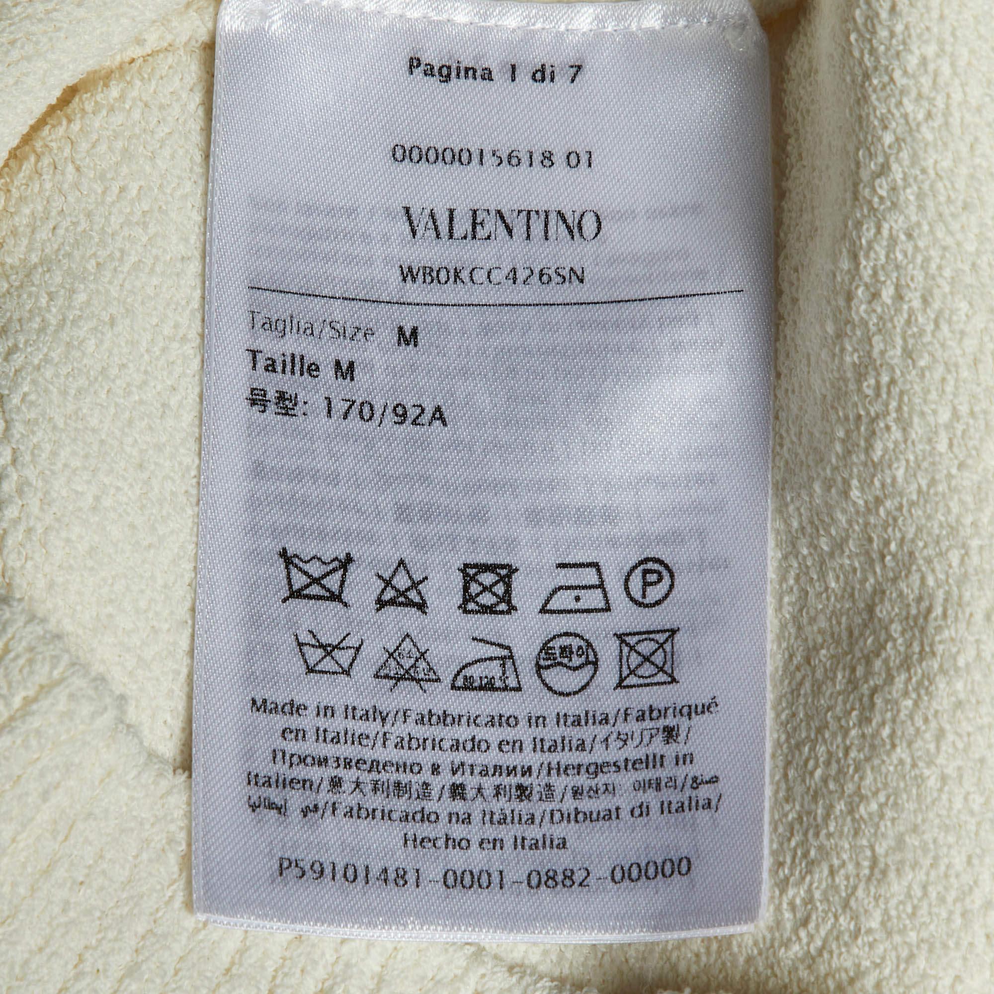 Valentino Ivory White Mesh Knit High Neck Jumper M For Sale 3