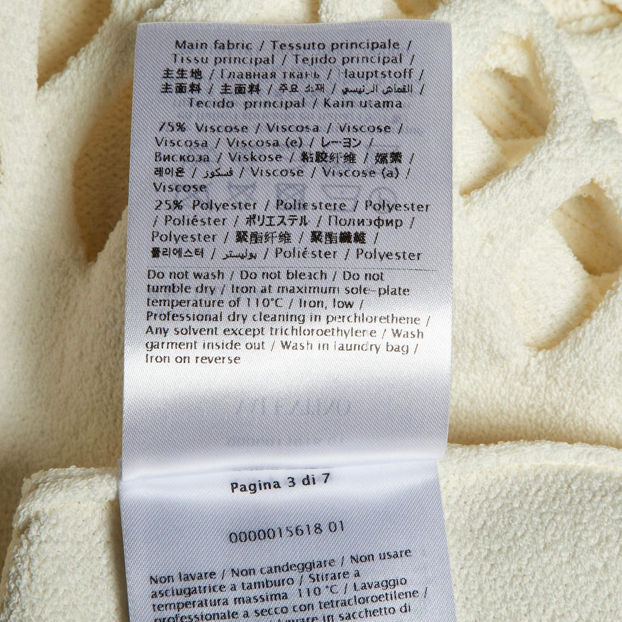 Valentino Ivory White Mesh Knit High Neck Jumper M For Sale 4