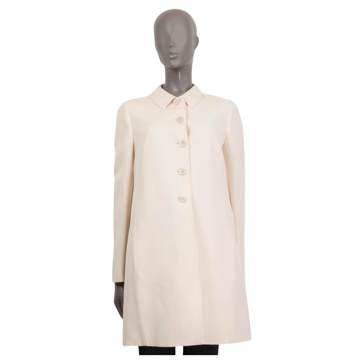 VALENTINO ivory wool & silk SPLIT BAKC Coat Jacket 44 L For Sale