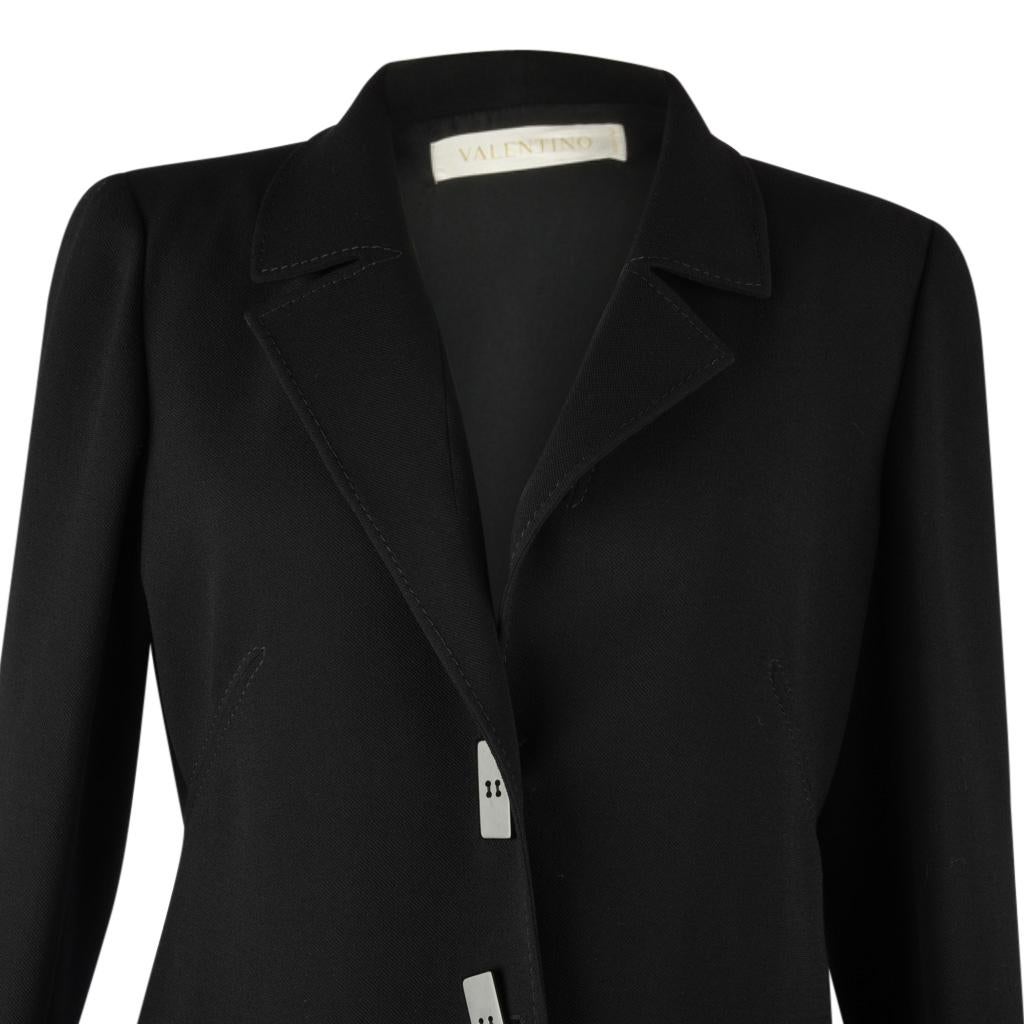 Women's Valentino Jacket Black Wool w/ Mink Trim New 12 For Sale