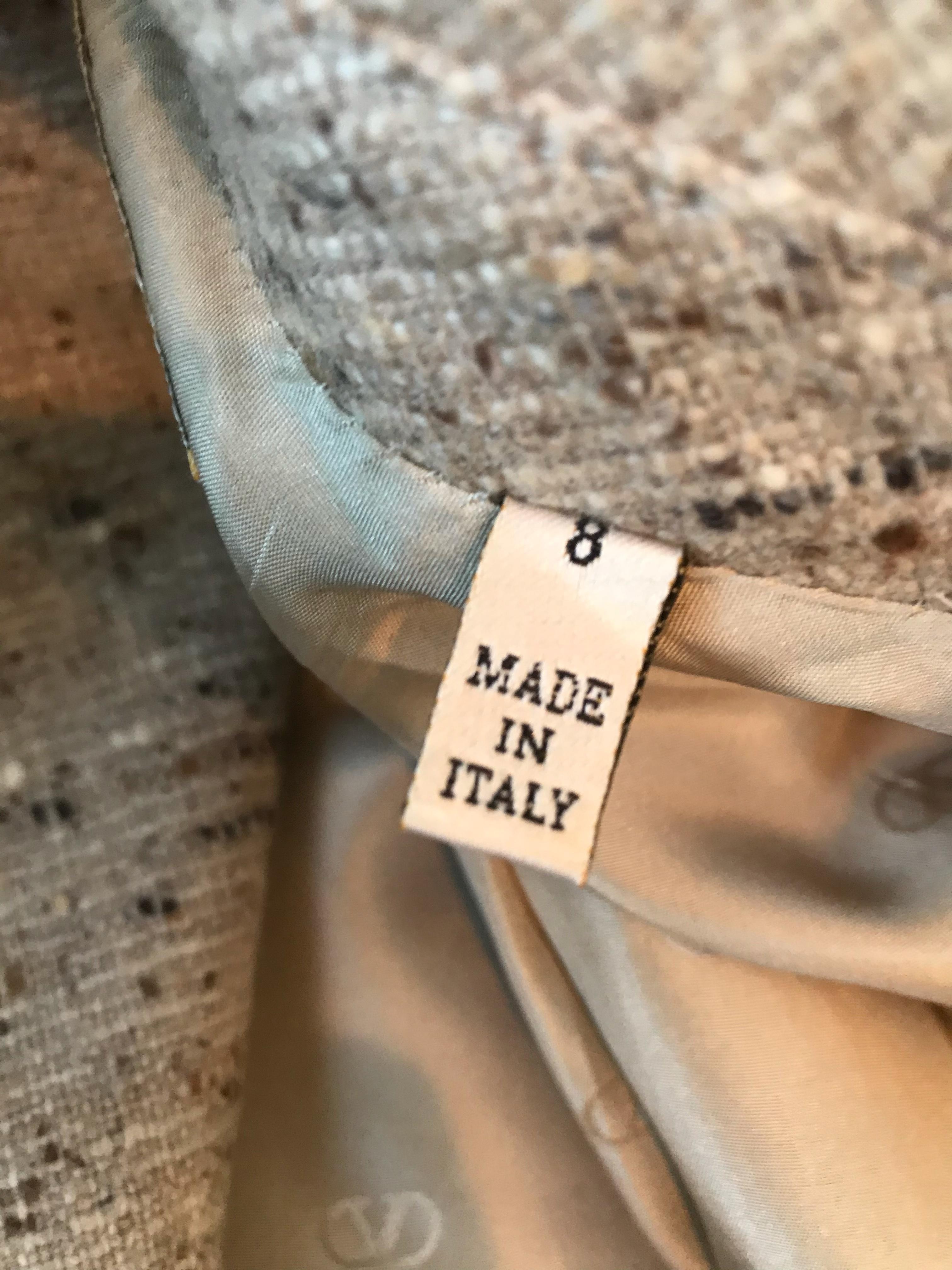 Valentino Jacket & Skirt Set with Fur Trim For Sale 3
