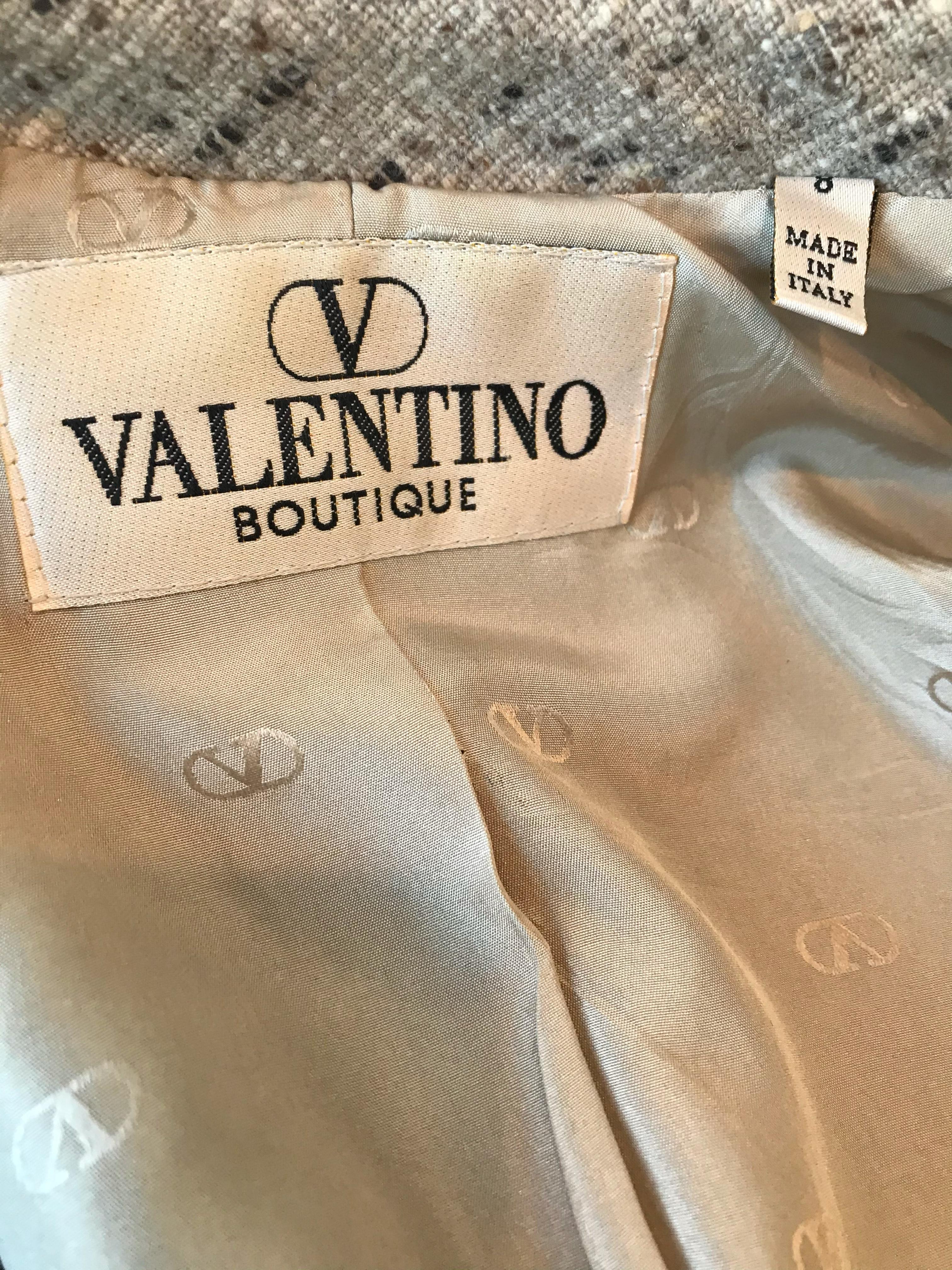 Valentino Jacket & Skirt Set with Fur Trim For Sale 1