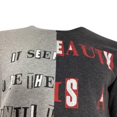 Valentino Jamie Reid Punk Poem Crew Sweatshirt in Grey Cotton