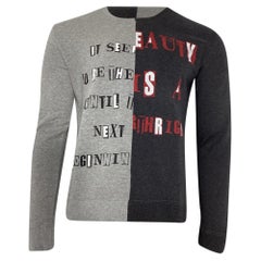 Valentino Jamie Reid Punk Poem Crew Sweatshirt in Grey Cotton