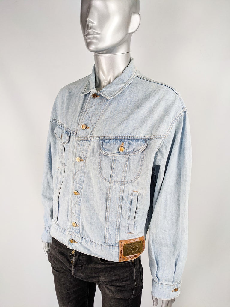 Valentino Jeans Mens Vintage Denim Jacket For Sale at 1stDibs