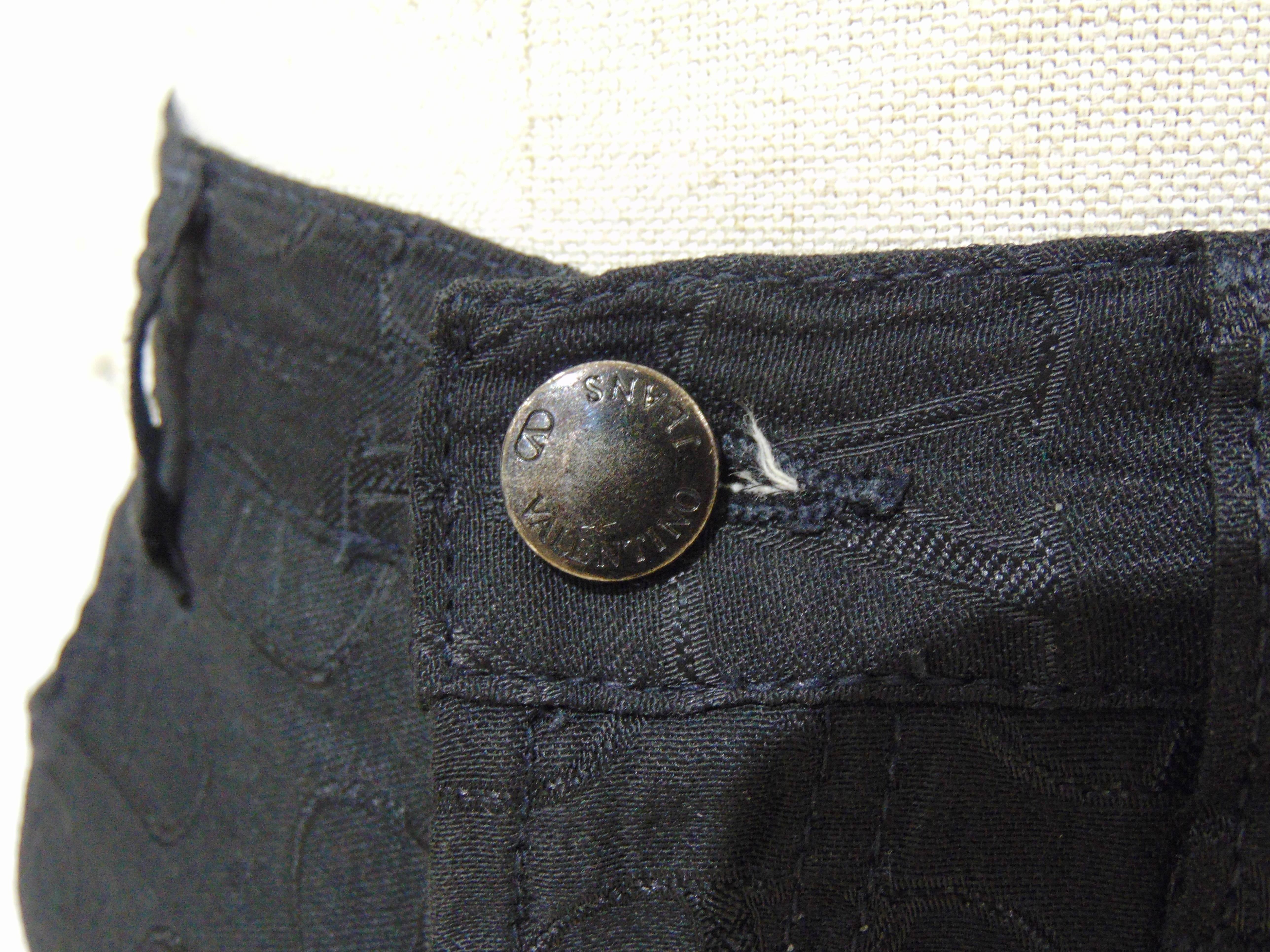 Valentino Jeans V Logo black cotton high waist skirt For Sale 4
