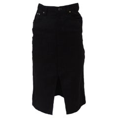 Falda de cintura alta Valentino Jeans V Logo de algodón negro