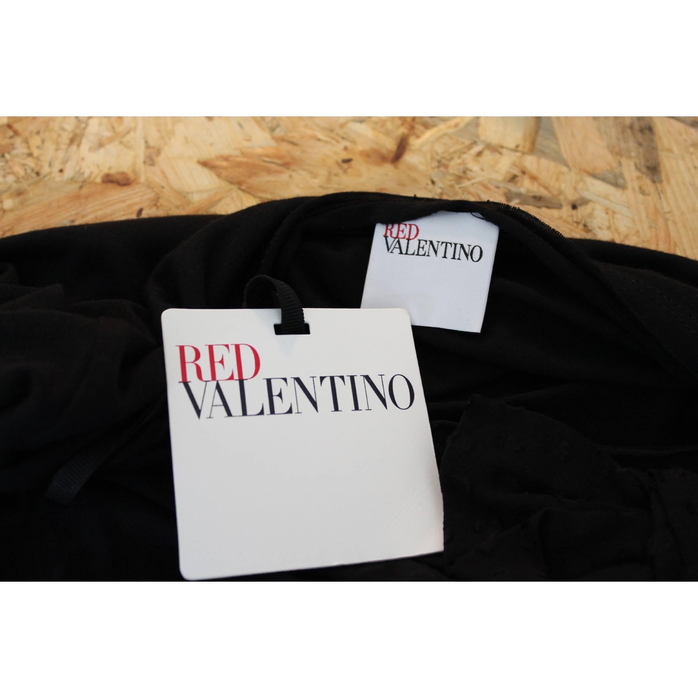 Valentino Jersey Bow Silk Cotton Vintage Black For Sale 2