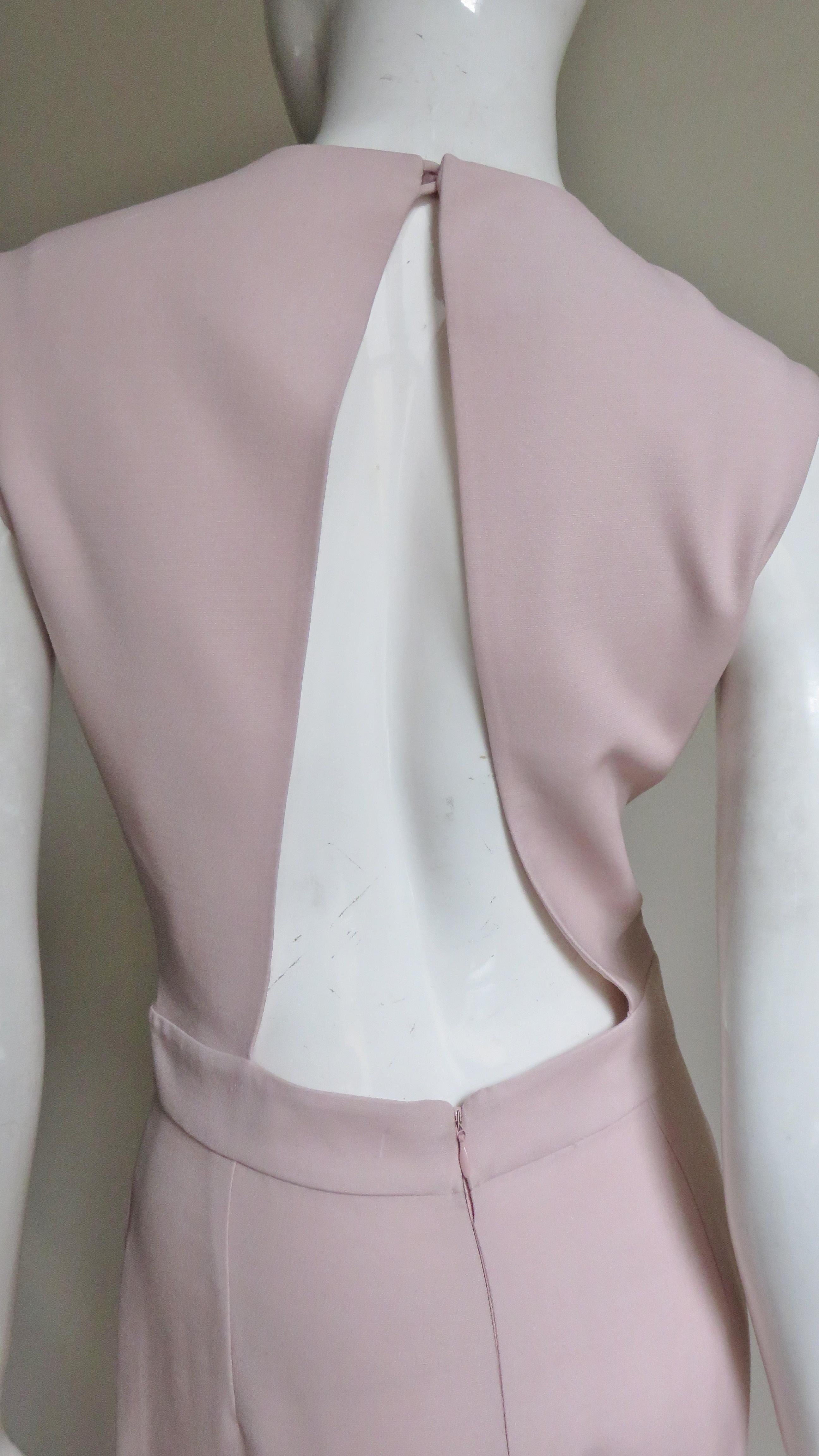 Valentino New Pink Silk Jumpsuit with Cut out Back  For Sale 2