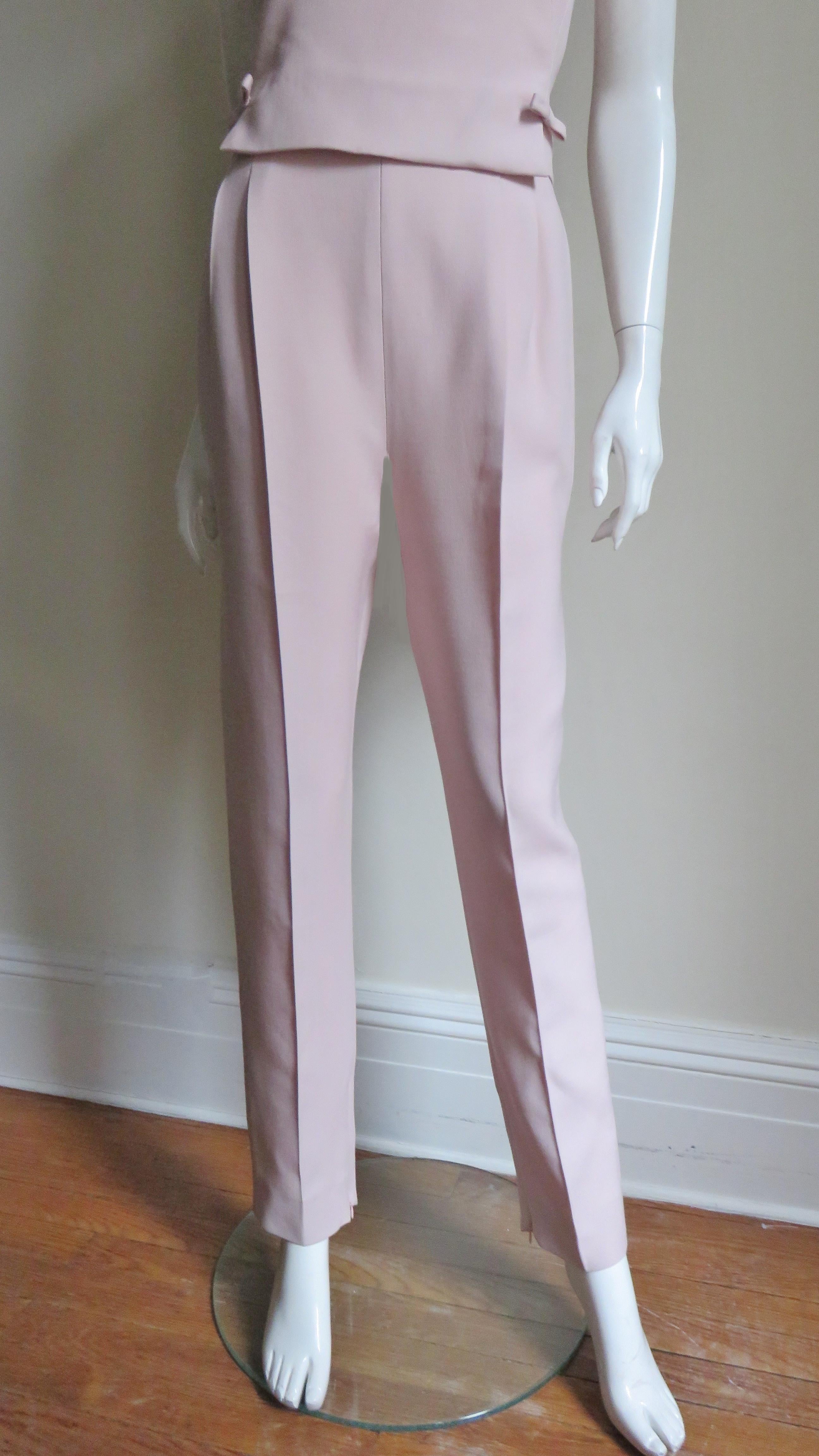 Gray Valentino New Pink Silk Jumpsuit with Cut out Back  For Sale