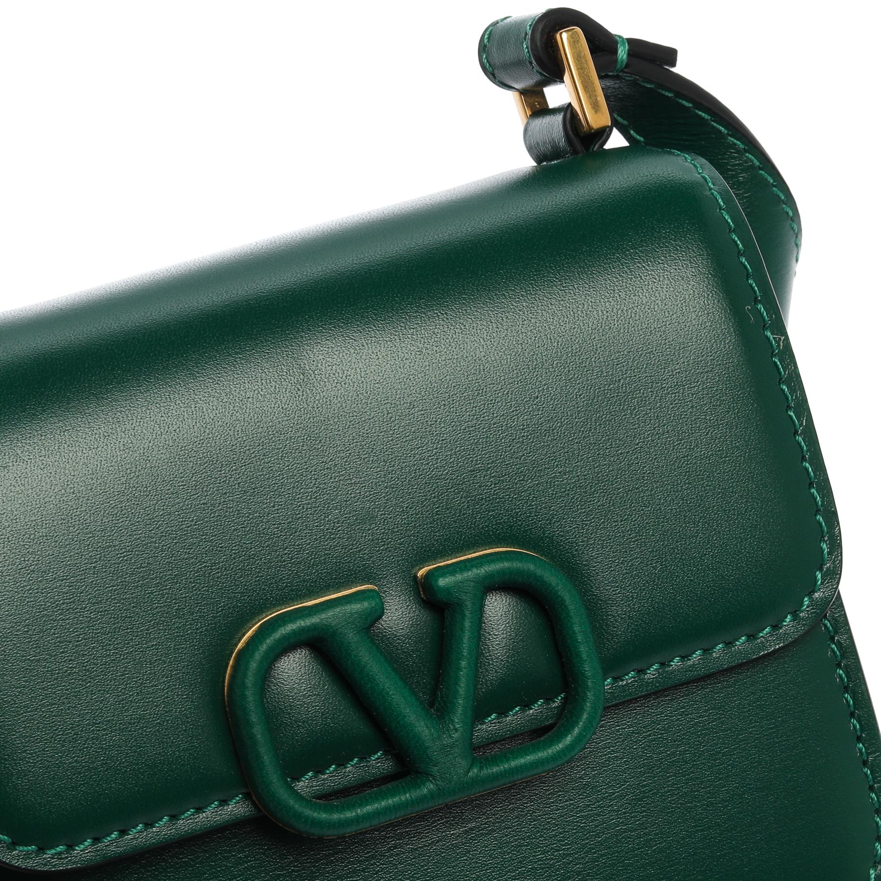 Valentino Jungle Green Leather Micro VSLING Shoulder Bag 1