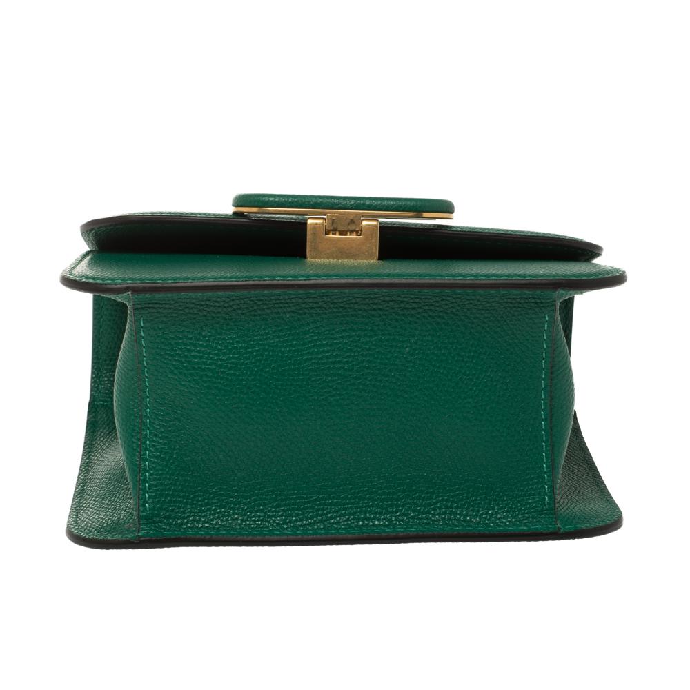 Women's Valentino Jungle Green Leather Small VSLING Shoulder Bag