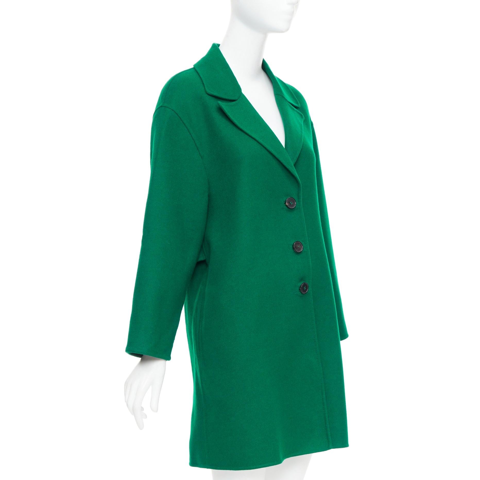 Women's VALENTINO kelly green virgin wool blend single breasted oversized coat IT40 S For Sale