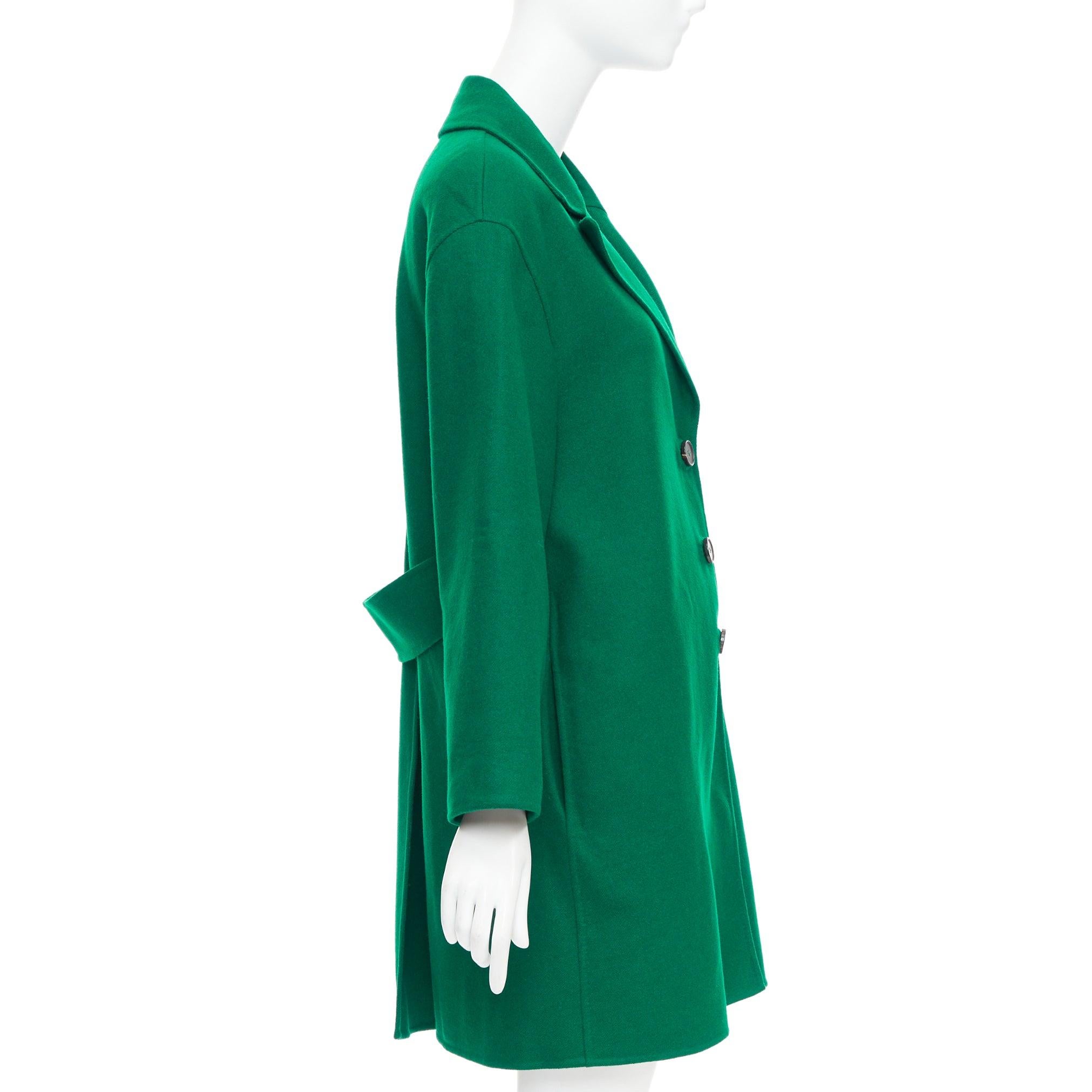 VALENTINO kelly green virgin wool blend single breasted oversized coat IT40 S For Sale 1