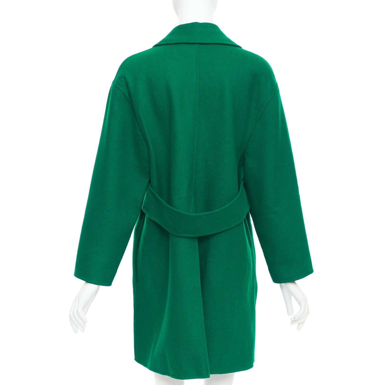 VALENTINO kelly green virgin wool blend single breasted oversized coat IT40 S For Sale 2
