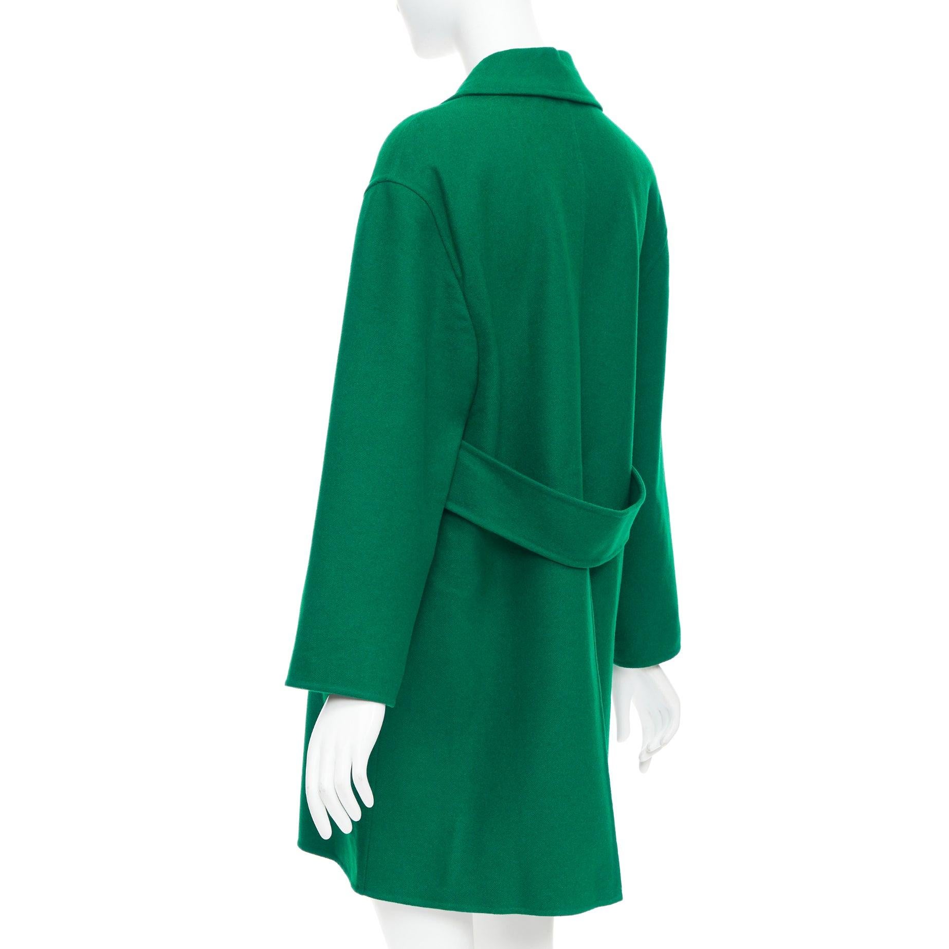 VALENTINO kelly green virgin wool blend single breasted oversized coat IT40 S For Sale 3