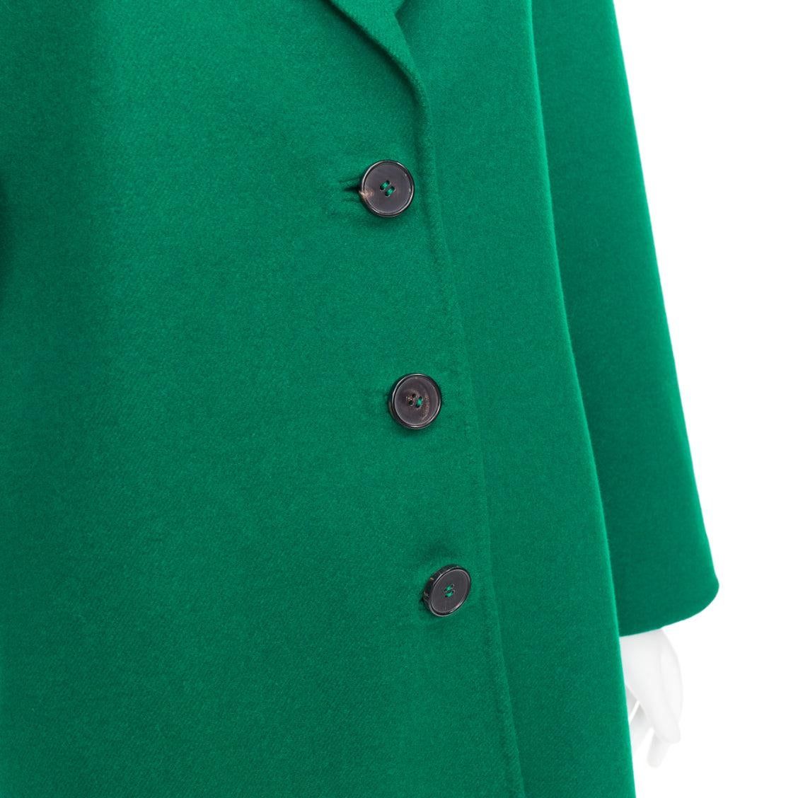 VALENTINO kelly green virgin wool blend single breasted oversized coat IT40 S For Sale 4