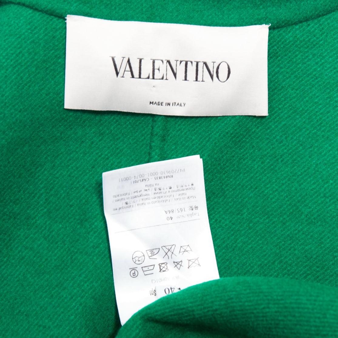 VALENTINO kelly green virgin wool blend single breasted oversized coat IT40 S For Sale 5