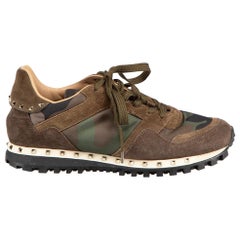 Valentino Khaki Camouflage Print Trainers Size IT 38