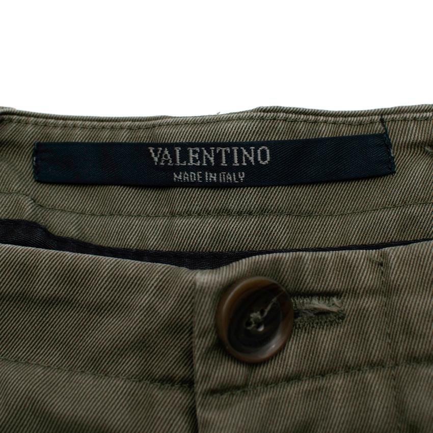 Valentino Khaki Cotton VLTN Cargo Trousers 1