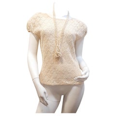 Used Valentino lace  beige top body shirt