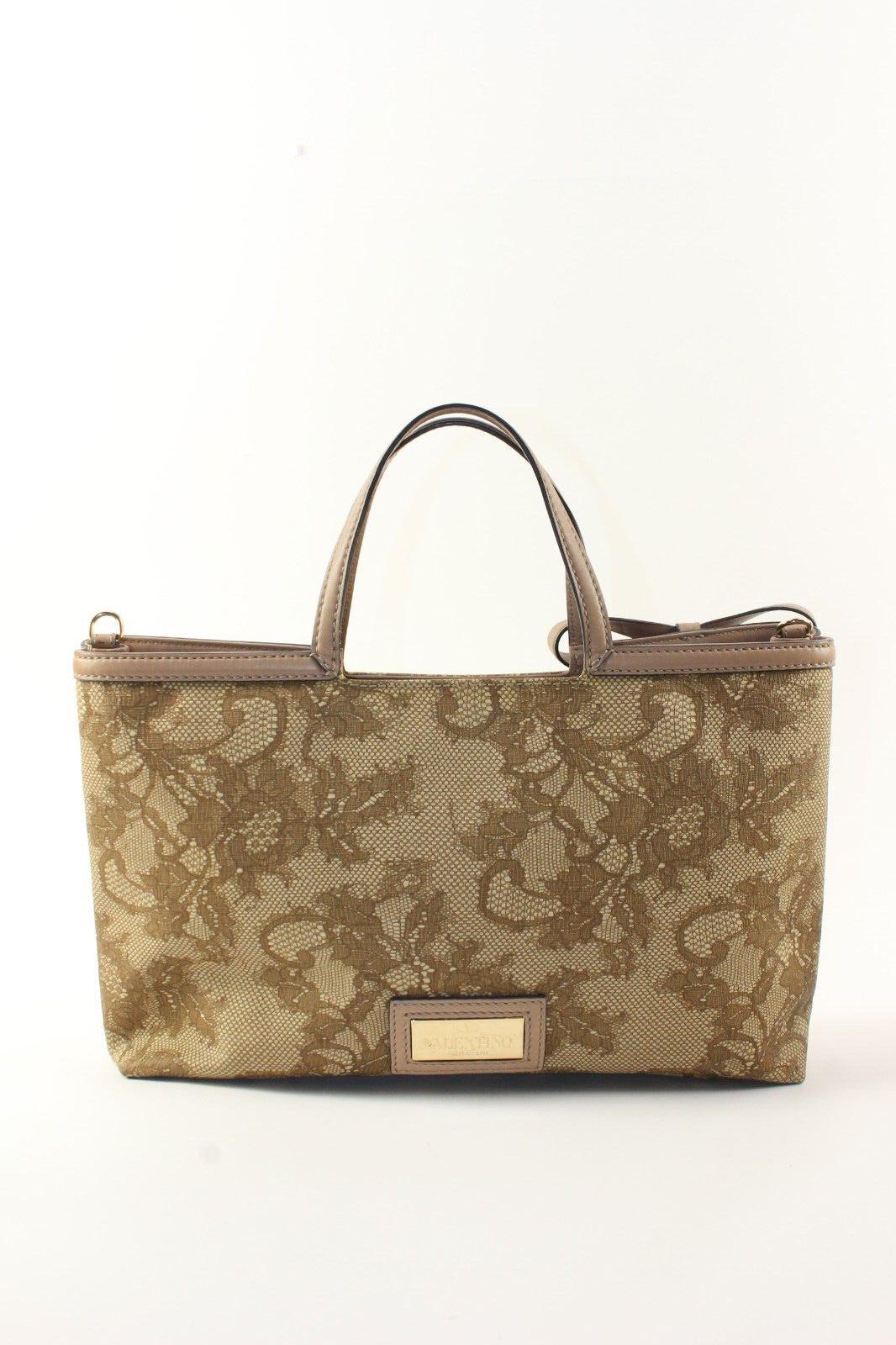 VALENTINO Lace Print 2way Bow Tote 2VAL1226K In Good Condition For Sale In Dix hills, NY