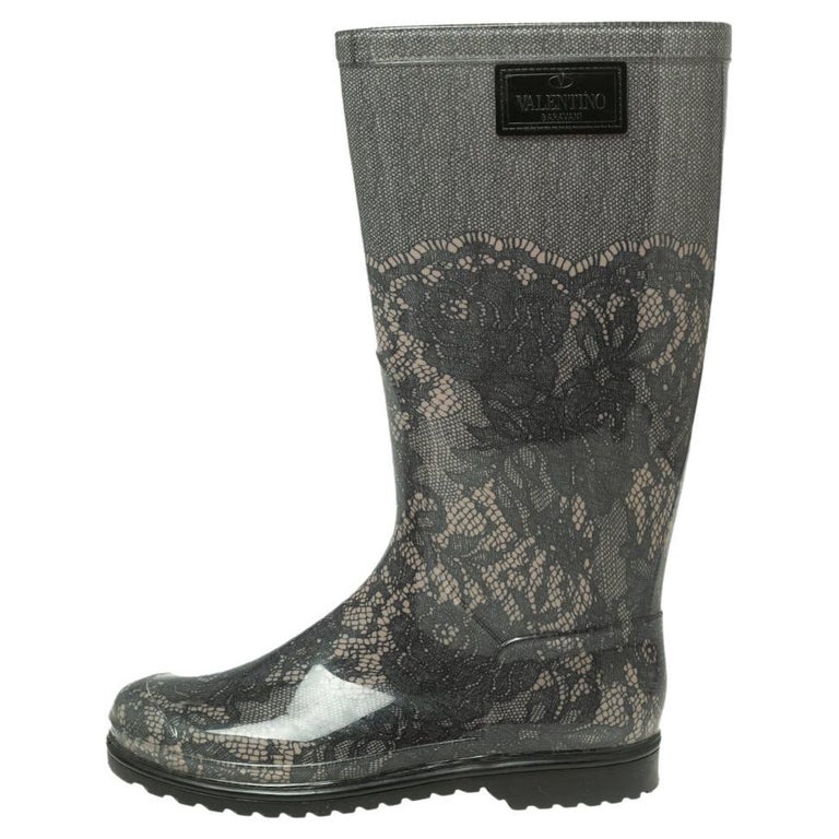 Valentino Lace Print Rubber Rain Boots Size 38 at 1stDibs | valentino lace rain  boots, valentino rain boots
