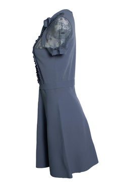 Valentino, lace ruffle midi dress in lavender