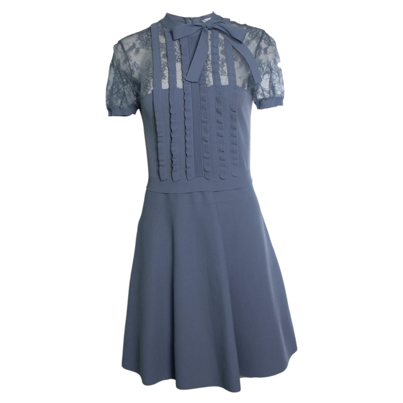 Valentino, lace ruffle midi dress in lavender