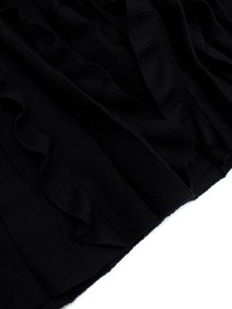 Valentino Lace Trimmed Black Stretch Knit Midi Dress For Sale 3