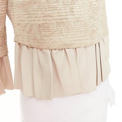 VALENTINO Lambskin Floral Laser Cut Cropped Jacket IT40
